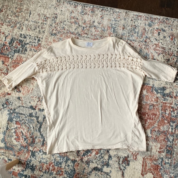 Zara Tops - 🤍ZARA Boho Cotton Top with Lace Detail